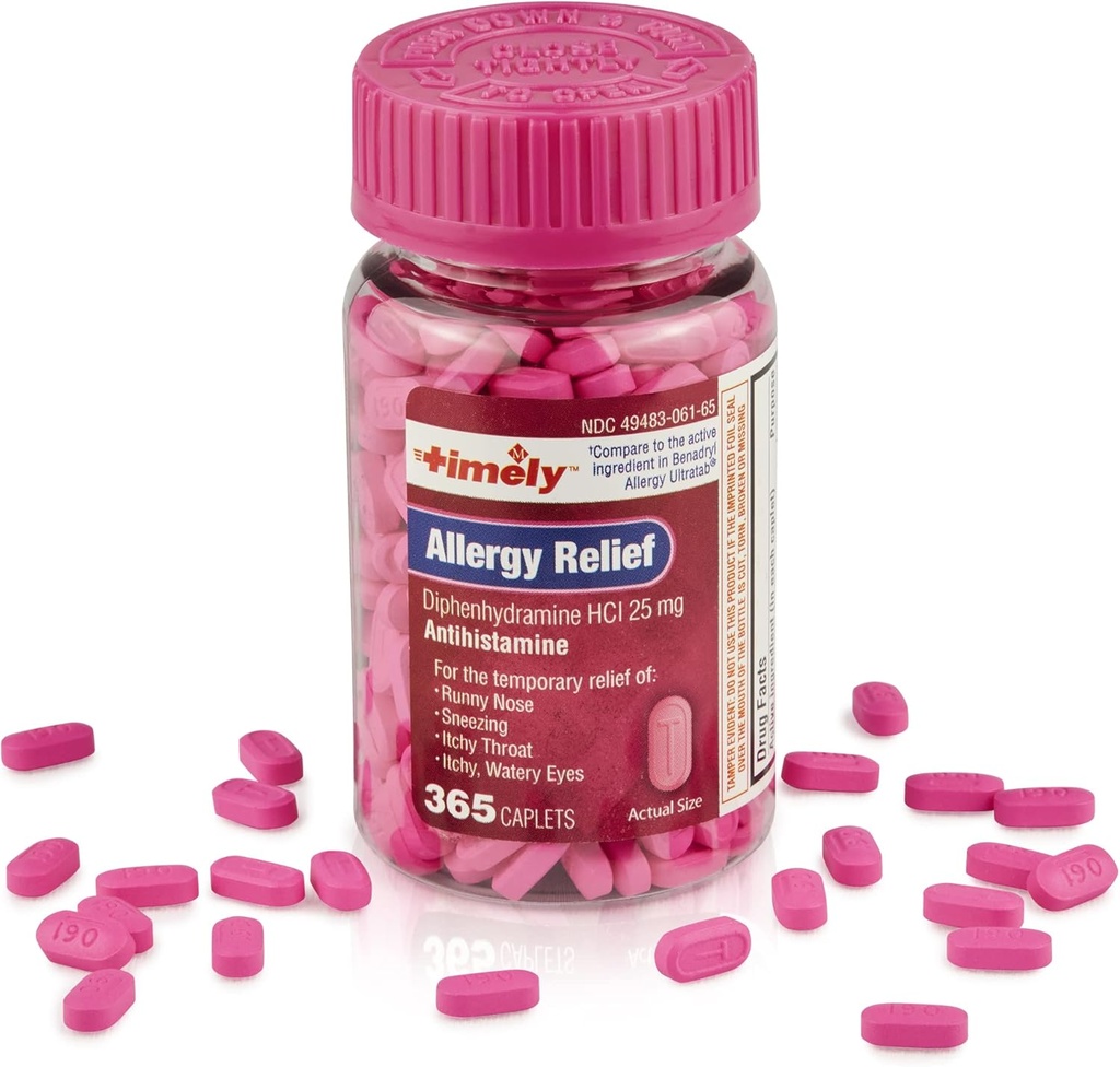 Zamanlı Alerji Yardımı Diphenhydramine HCl 25 mg - 365 Caplets - Benadryl Alerji Ultratab - Antihistamin - Antihistamin - Antihistamin - Antihistamin - Alerji ilaçları - Suy Gözler Tedavisi