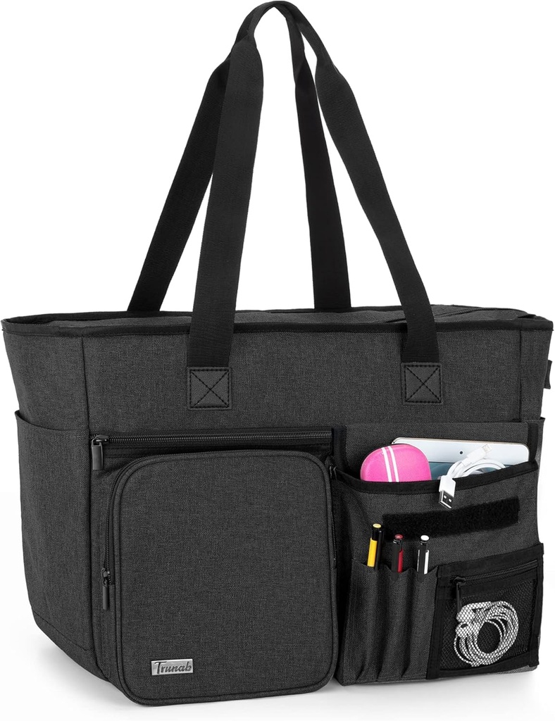Trunab Teacher Tote τσάντα εργασίας τσάντα με πολλαπλή τσέπη και επενδυμένο διαμέρισμα για μέχρι 15.6”Laptop