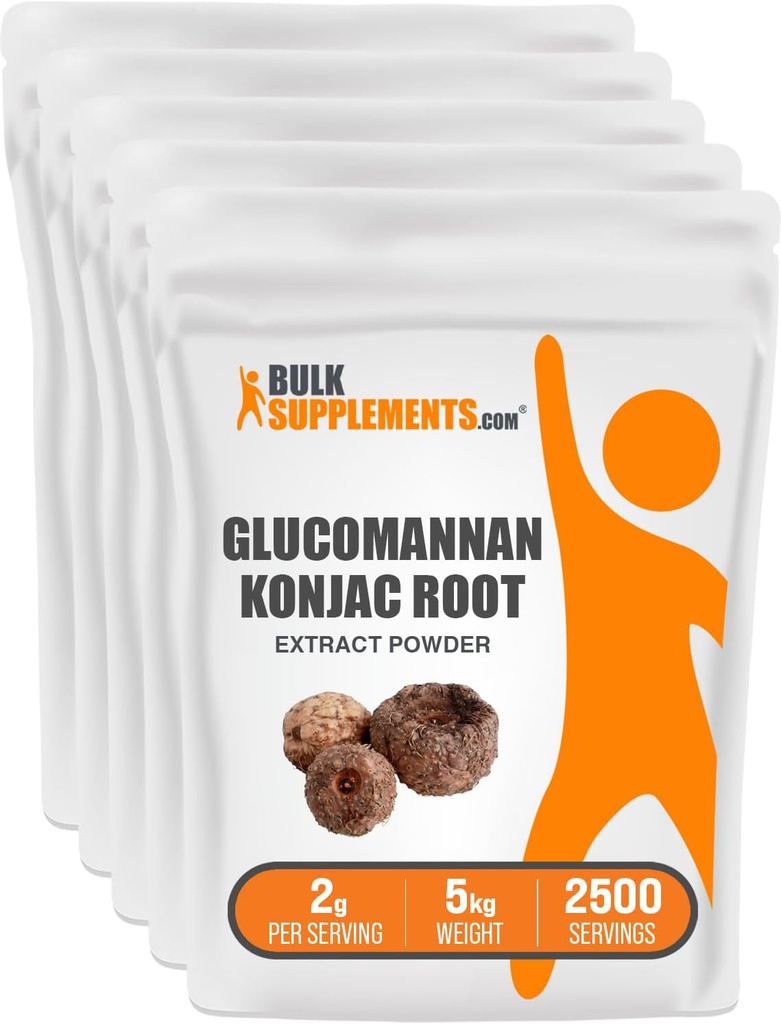 BulkSupplements.com Glucomannan Toz - Konjac Root Extract Toz, Glucomannan Supplements - Gluten Free, 2g per Service, 1kg (Pack of (11 lbs)