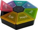 EZY DOSE Haftalık Pill Organizer ve Planlayıcı, Seyahat Pill Planlayıcı, 7Sided, Rainbow Colors