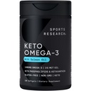 Sports Research® Keto Omega Fish Oil 1400mg - Full Spectrum Omega-3 Blend με Ασταξανθίνη & Coconut MCT Oil - Keto Certified, Soy & Gluten-Free (120 Softgels)