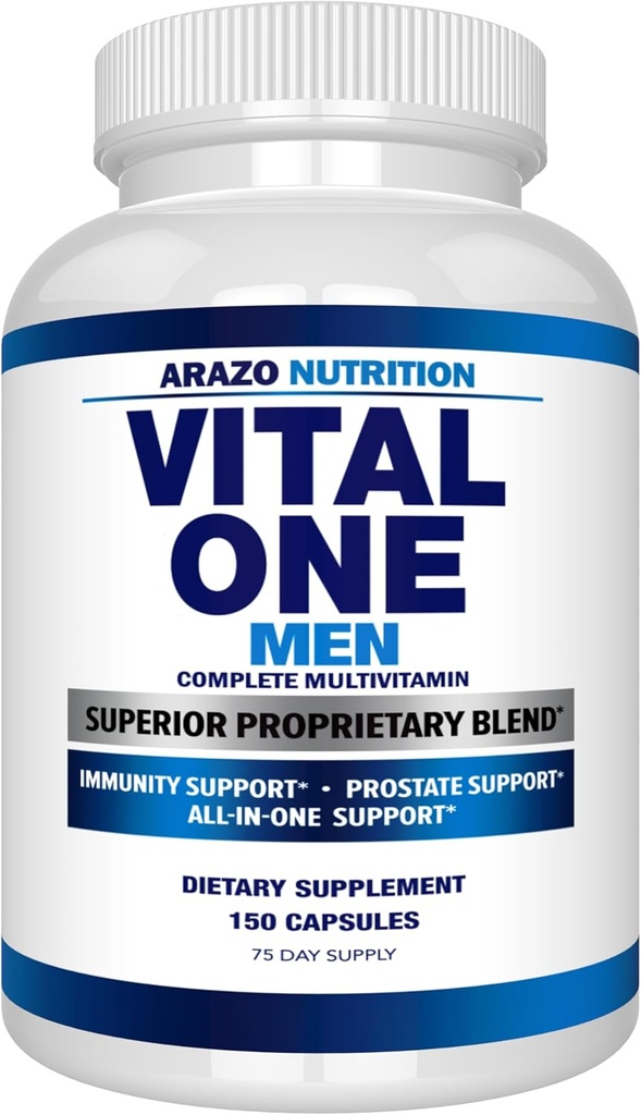 Arazo Beslenme Vital One Multivitamin for Men – Daily Wholefood Supplement - 150 Vegan