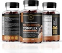 Mushroom Gummies | 10 Mushroom Supplement | 2500 mg | Türkiye Tail, Chaga, Reishi, Cordyceps & Lions Mane Organic Mushroom Extracts, Nootropic Brain ATM (180 Kont)