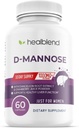 D-Mannose 1000 mg Capsules with Cranberry Juice, Hibiscus, and Dandelion Extracts - 30 Day Supply for Urinary Tract Health