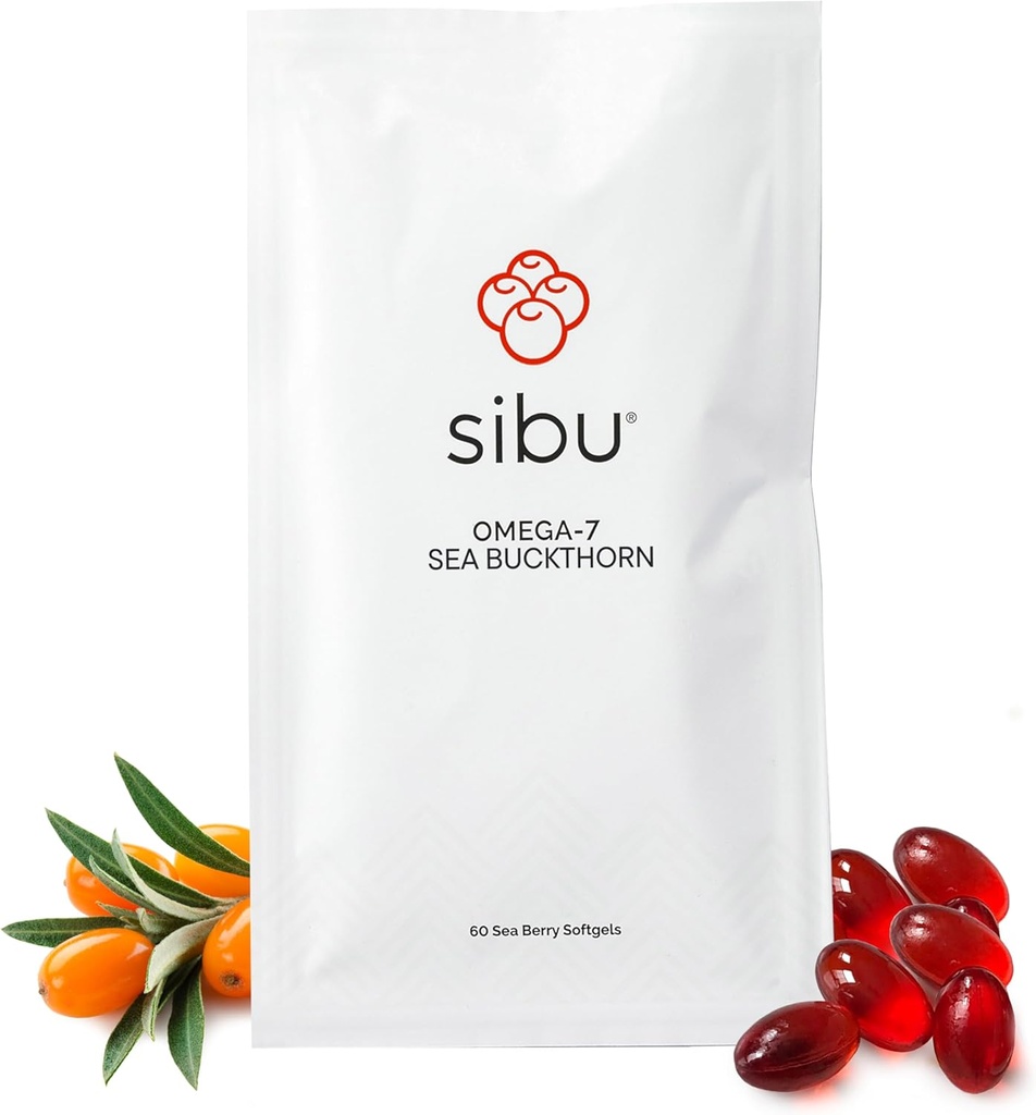 Sibu Sea Buckthorn Omega-7 Softgels (30-Day Refill Sachet) – Συμπλήρωμα για το υγιές δέρμα, τα μαλλιά, τα νύχια και την ξηρότητα