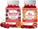 Lunakai Biotin ve B12 Gummies Sche - Saç Skin ve Nails Growth Gummies with Vitamin C and E - Non-GMO & Vegan Supplement for Energy Support and Bone Health - 30 Days Supply Supply