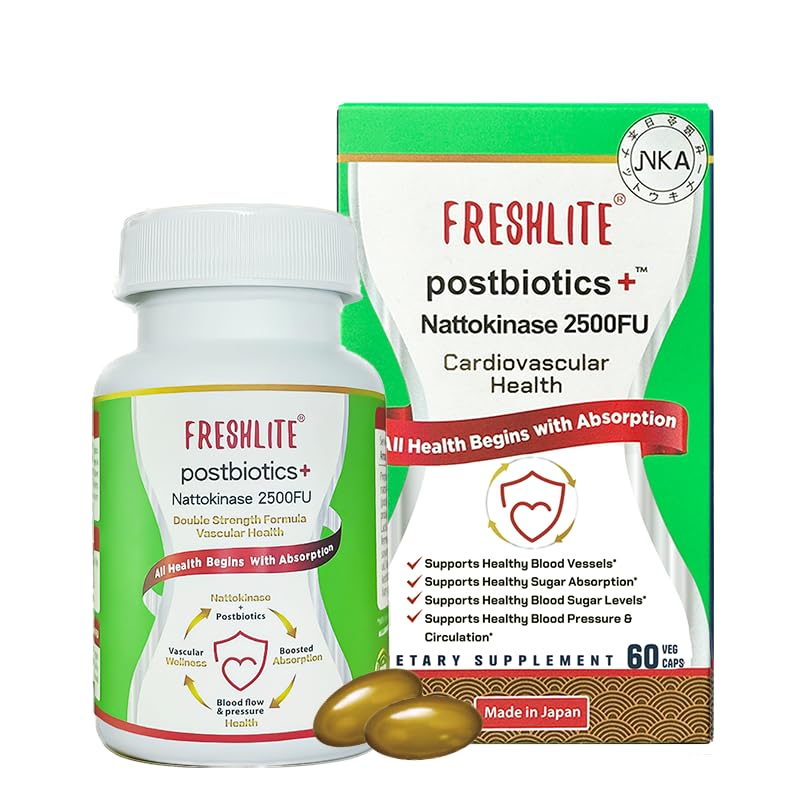FRESHLITE 2500FU Premium NSK-SD Nattokinase & Vegan Postbiotics για καρδιοαγγειακή υποστήριξη 