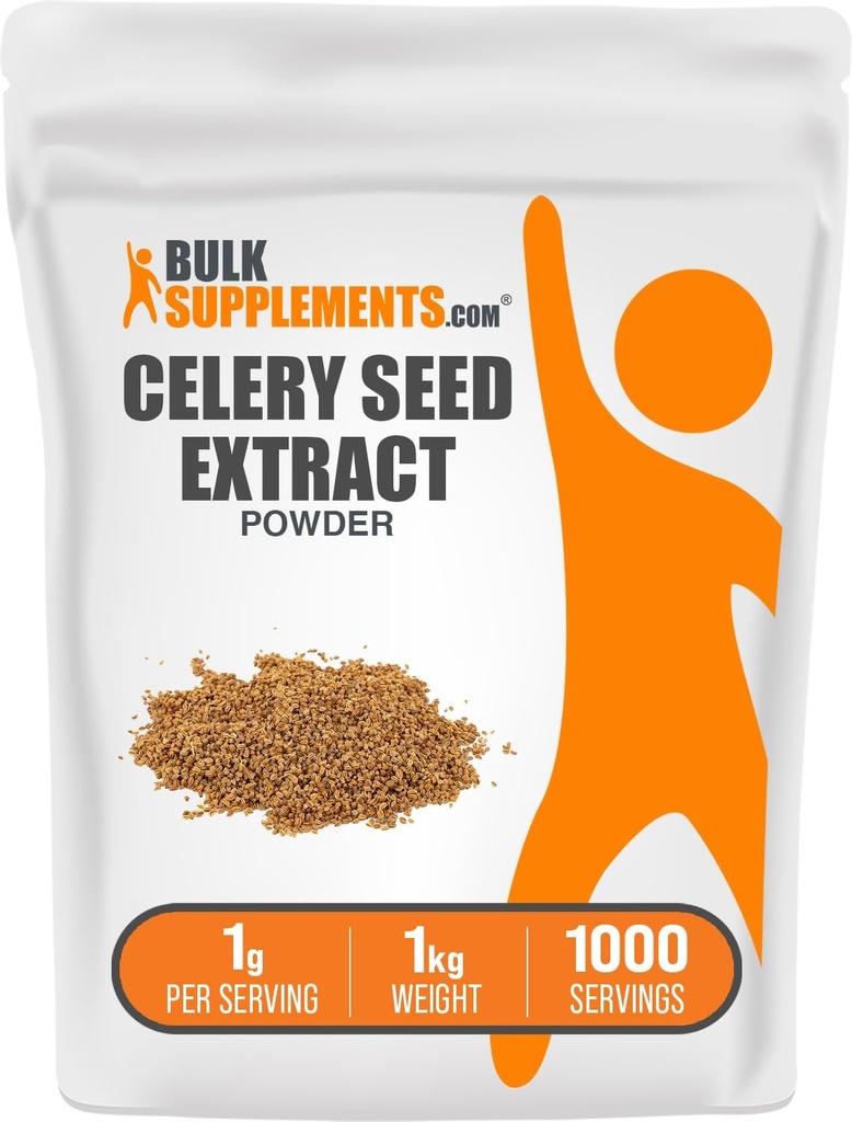 BulkSupplements.com Celery Seed Extract Powder - συμπλήρωμα σπόρων σέλινου, συμπλήρωμα βοτάνων - Vegan & Gluten Free, 1g ανά Σερβίρισμα, 1kg (2,2 lbs) (πακέτο των 1)