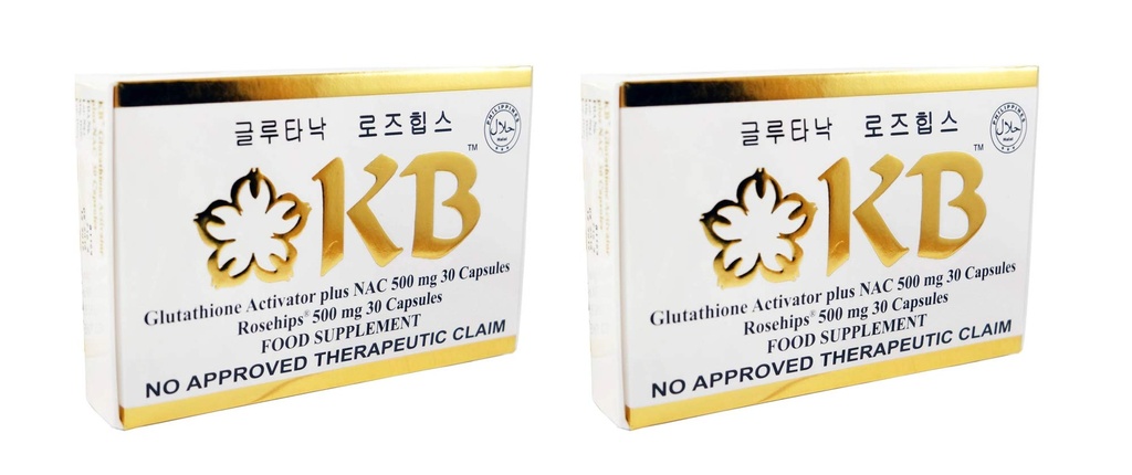Παρτίδα των 2 κουτιών KB Glutathione Kyusoku Bihaku Σύνολο των 60 καψακίων Glutanac και 60 καψακίων Rosehips