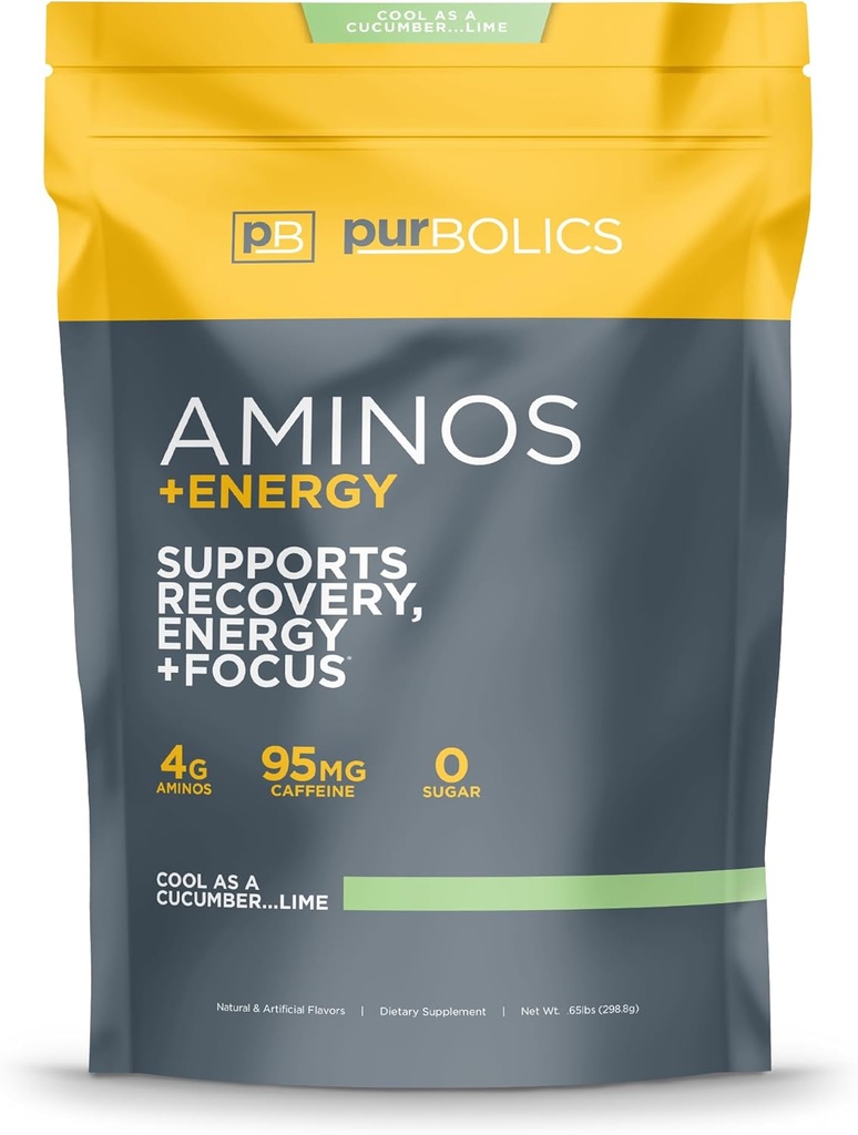 Purboliks replicas + Energy | Supports Recovery, Energy & Focus | 95mg of Caffeine, 0 Sugar & 60 Services (Cool As Cucumber...Lime)