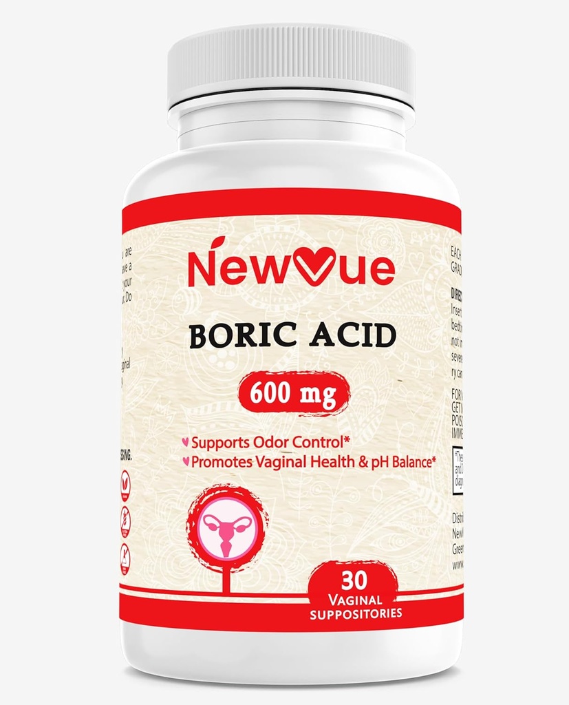 Voric Acid Κολπικά Υποθετικά - 100% Αγνή Κατασκευασμένη στις ΗΠΑ - Intimate Health Support (30 Count)
