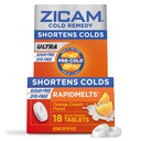 Zicam Ultra Cold Remedy Çinko Hızlımelts, Orange Cream Flavor, Homeopathic, Cold Shorting Medicine, Shortens Cold Duration, Sugar-Free, Dye-Free, 18 Count