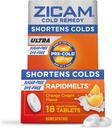 Zicam Ultra Cold Remedy Çinko Hızlımelts, Orange Cream Flavor, Homeopathic, Cold Shorting Medicine, Shortens Cold Duration, Sugar-Free, Dye-Free, 18 Count