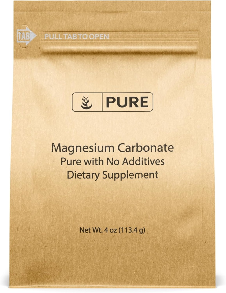 Saf Original Malzemeler Magnezyum Karbonat (4oz) Tamam, Non-GMO, Multi-Purpose