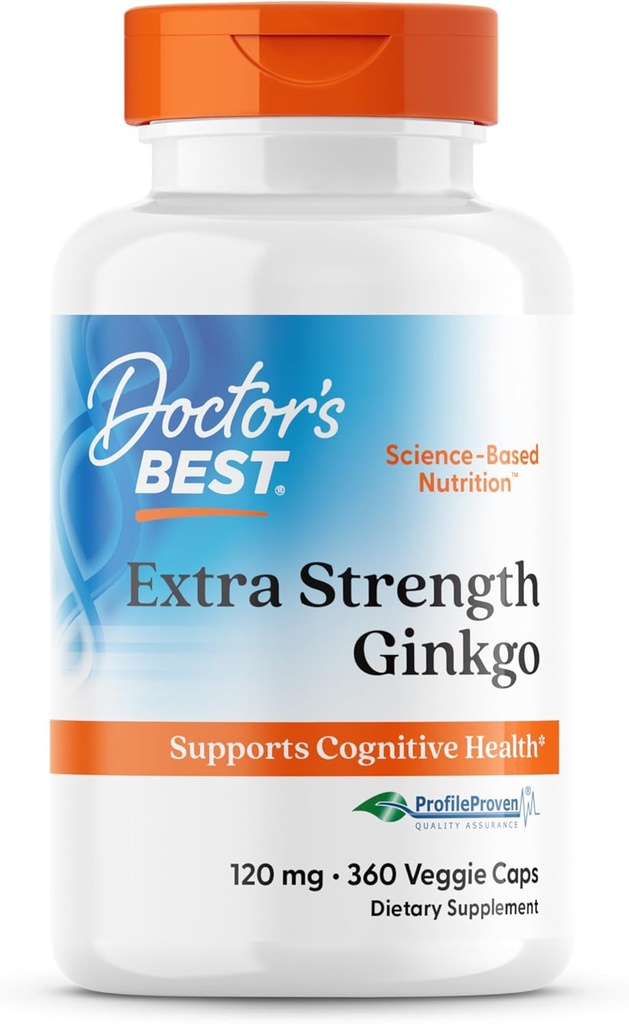 Doktor'un En İyi Ekstra Kuvveti Ginkgo, Non-GMO, Vegan, Gluten Free, Soy Free, Zihinsel Fonksiyonlar ve Hafıza, 120 mg, 360 Kont (GMO)