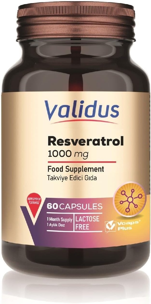 VALIDUS Resσβερατρόλη 1000 mg 60 Καψάκια