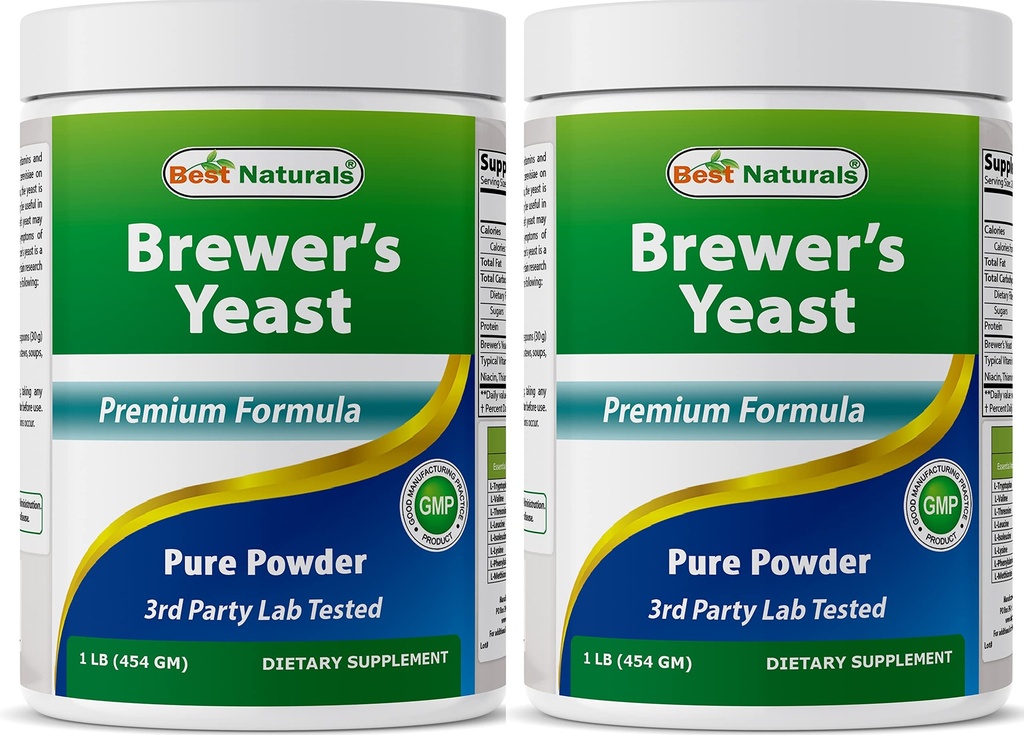 En İyi Doğallar 2 Paketi% 100 Pure Brewers Yeast Toz - 16 oz - Emzirme sırasında artan Meme Sütü için Destekler, Lactation, Digestive Health
