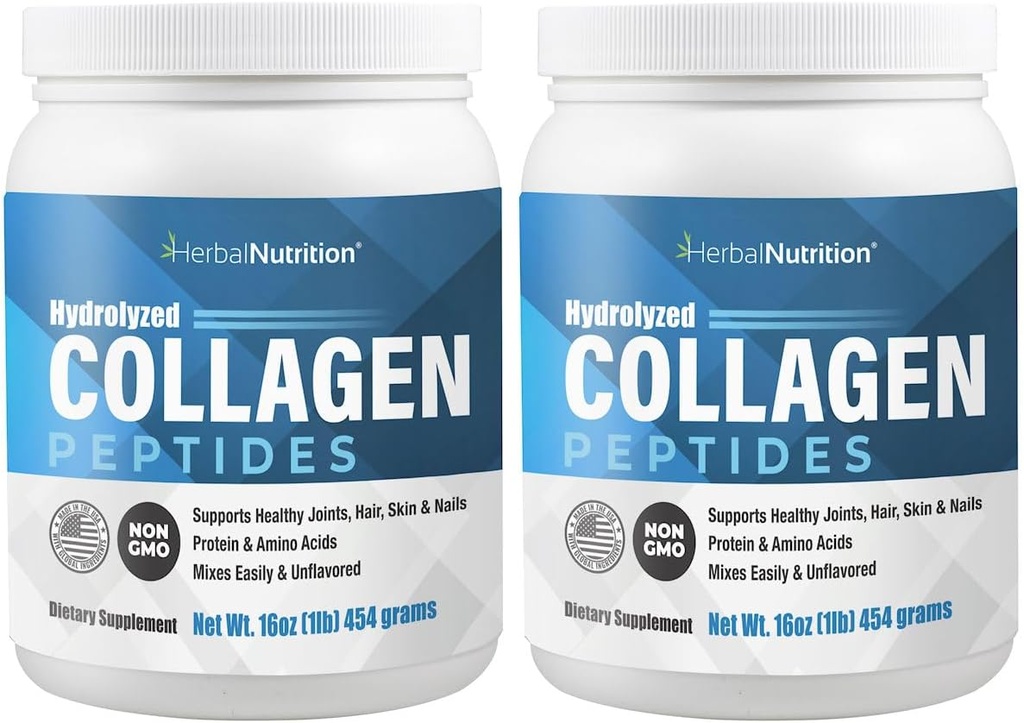 Collagen, Toz Hidrolyzed Proteinler Skin Hair Nails ve Ortak Sağlık için Yaşam Proteinleri, Keto, Paleo Dostu, Non-GMO, Gluten Free, 45 Hizmetler, 2 Konteynerler