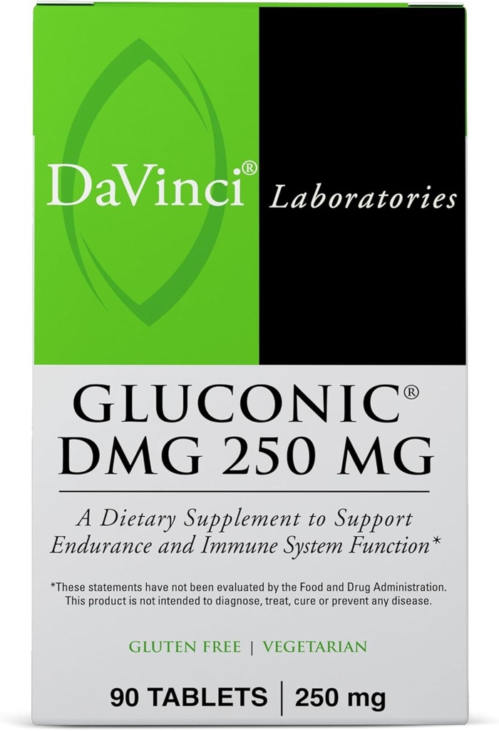DAVINCI Labs Gluconic DMG 250mg - Βοηθά στην υποστήριξη του ανοσοποιητικού συστήματος, της λειτουργίας των μυών, της υγείας της καρδιάς & του εγκεφάλου - 90 Μασώμενα δισκία (90 υπηρεσίες)