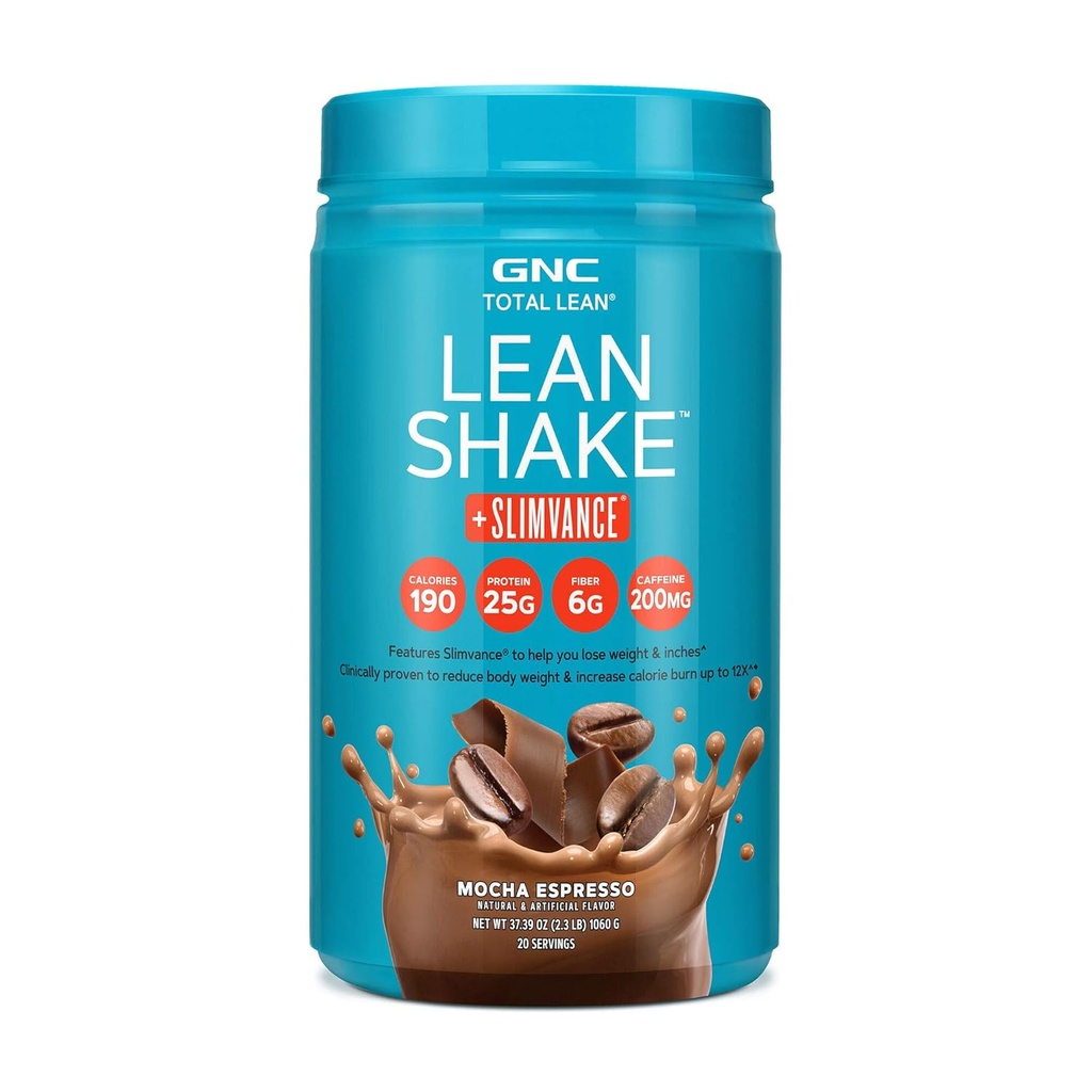 GNC Total Lean, Lean Shake + Slimvance, Kilo Kaybı Protein Tozu Caffeine, Mocha Espresso, 20 Hizmet