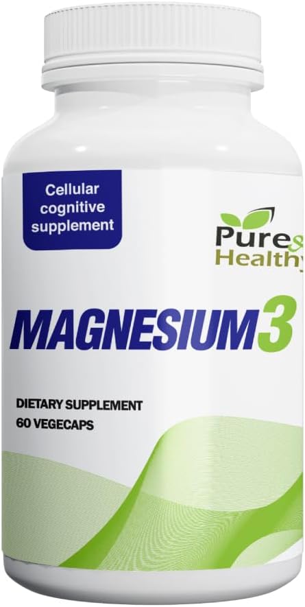 Pure & Healthy Magnesium3 300mg of Magnesium Glycinate, Malate, & Citrate for Muscles, Nerves, Stress, & Energy