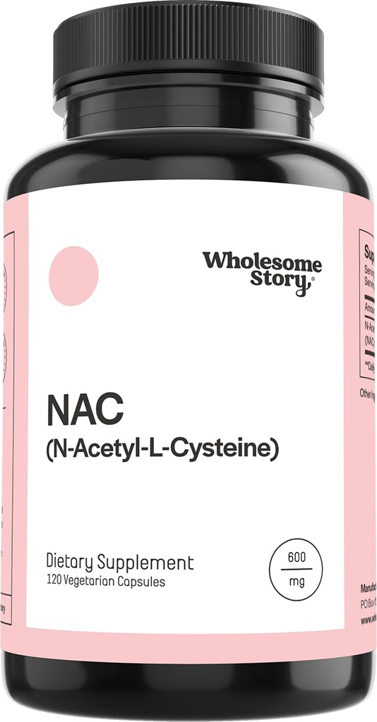 Allsome Story NAC Supplement N Acetyl Cysteine 600 mg | Liver, Lung & Ferttitude Support | 120 Capsules | 120 Servis Sağlayıcı