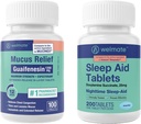 WELMATE Nighttime Wellness Sche: Maksimum Güçlü Guaifenesin 1200 mg Mucus Relief (100 Ct) & Doxylamine Succinate 25 mg Sleep Aid (200 Ct) | Genişletilmiş Uyku Yardımı