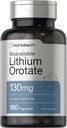 Horbäach Lityum Orotate 130 mg | 180 Capsules | Non-GMO, Gluten Free | 5 mg Bio available Elemental Lityum