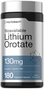 Horbäach Lityum Orotate 130 mg | 180 Capsules | Non-GMO, Gluten Free | 5 mg Bio available Elemental Lityum