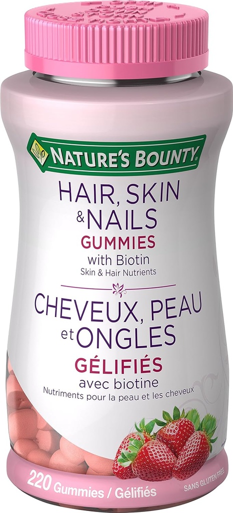 Nature's Bounty Optimal Solutions Μαλλιά, δέρμα και νύχια Gummies - 220 Count
