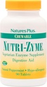 NaturesPlus Nutri Zyme - 90 Chewable Tablets, Peppermint Flavor - συμπλήρωμα φυτικών ενζύμων με Bromelain & Papain, Natural Digestive Aid - Χωρίς γλουτένη - 45 Σερβιέτες