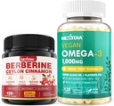 Berberine Supplement 1500 mg + Vegan Omega 3 Supplement 1000 mg