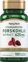 Piping Rock Coleus Forskohlii Root Extract | 625 mg | 100 Capsules | Herb Supplement | Non-GMO, Gluten Free Free