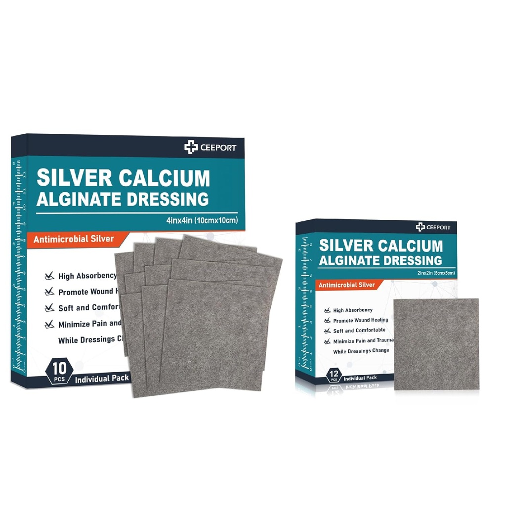 Silveruba Alginate Dressing (4 "x 4" 10 Adet + 2 "x 2" 12 Adet)