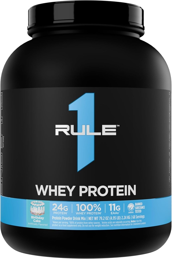 Kural 1 Whey proteini - All-Whey Kaynaklarından 24g Fast-Acting Protein, Doğal Occurring EAAs & BCAAs for Workout Recovery or Anytime Use (5 Pounds*, doğum pastası)