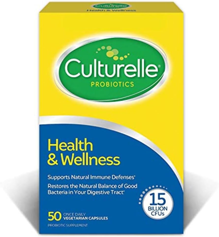 Culturelle Health & Wellness Daily Probiotic Supplement For Men & Women, Βοηθά στην υποστήριξη του ανοσοποιητικού σας συστήματος, Περιστασιακή Διάρροια, Αέριο & Ανέπνευση, 15 δισεκατομμύρια CFUs, Μη ΓΤΟ, 50 Count