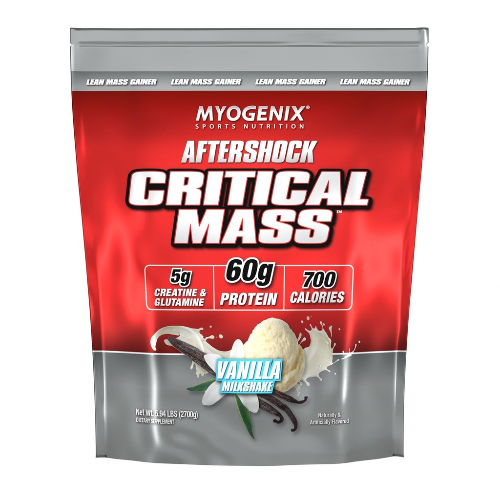 Myogenix critical Mass Winer – Kas Mass Kilo Supplement, Zero Lactose Whey Protein Tozu – Dövme Whey Protein – Vanilla (5 lbs)