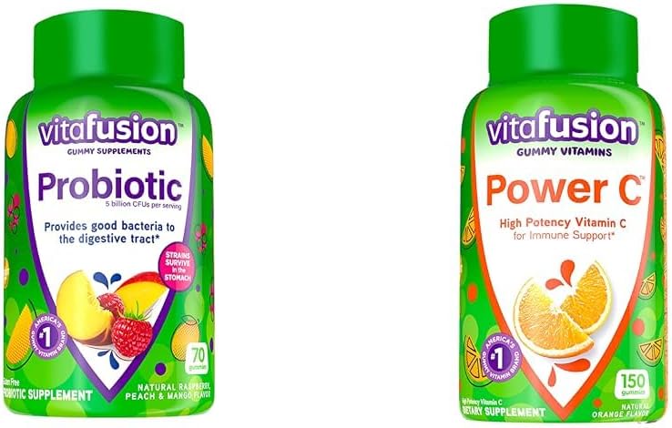 Vitafüzyon Probiyotik ve C Gummy Supplements, 70 Kont ve 150 Kont