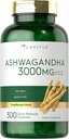 Carlyle Ashwagandha Supplement for Women and Men | 3000 mg | 300 Capsules | Herb Root Extract with Black Pepper | Non-GMO ve Gluten Free