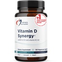 Sağlık Vitamin D Synergy için tasarımlar - 2000 IU Vitamin D ile K Supplement - Sağlıklı Moods, Bone Health + Immune Health for Yetişkinler - VIT D3 + Vitamin K - Gluten Free + Non-GMO (120 Capsules)