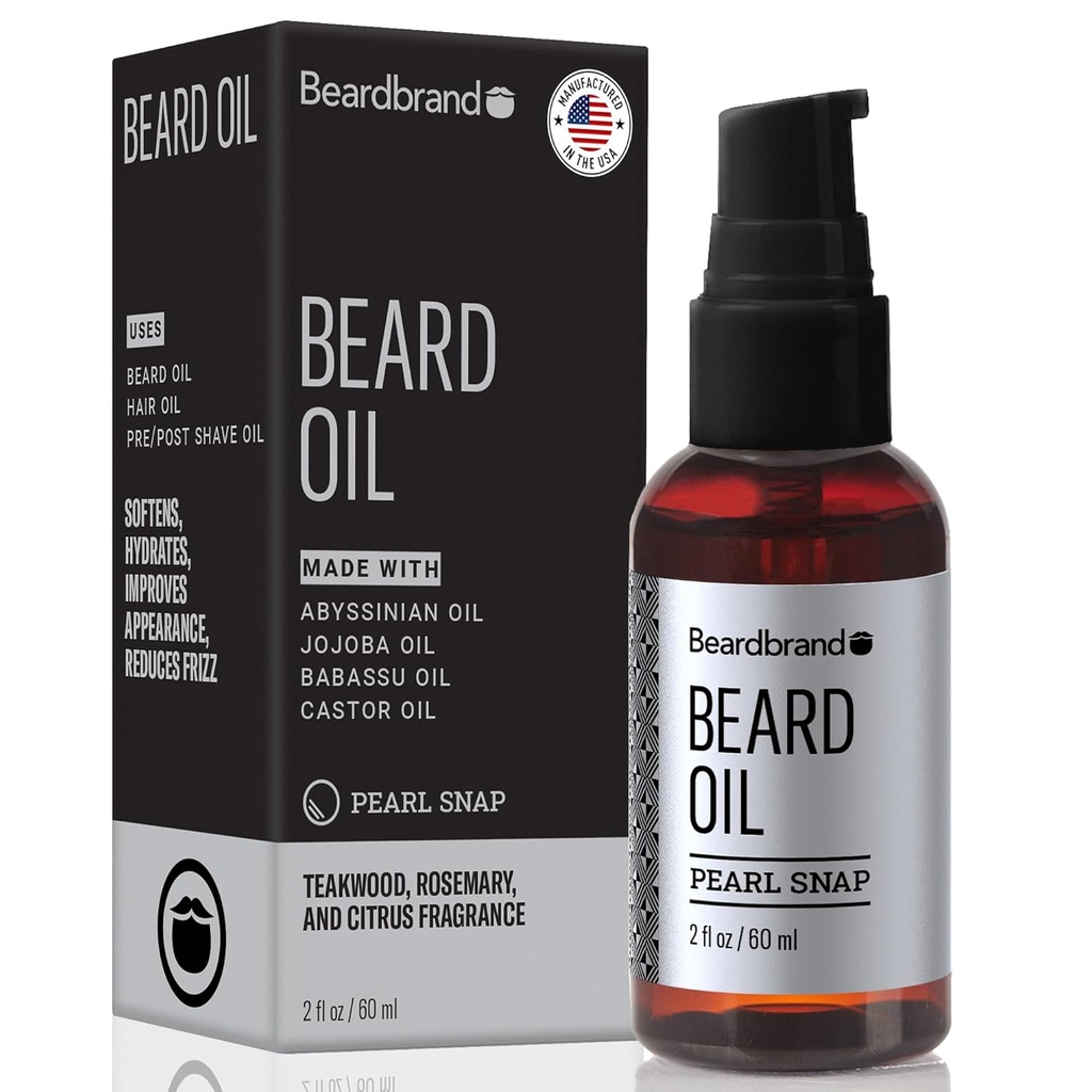 Ayıdbrand Beard Oil for Men with Jojoba & Vitamin E - Softens Stubble, Conditions Skin & Discovers Beard growth | Teakwood, Rosemary, & Citrus Scent | 2 fl ozz