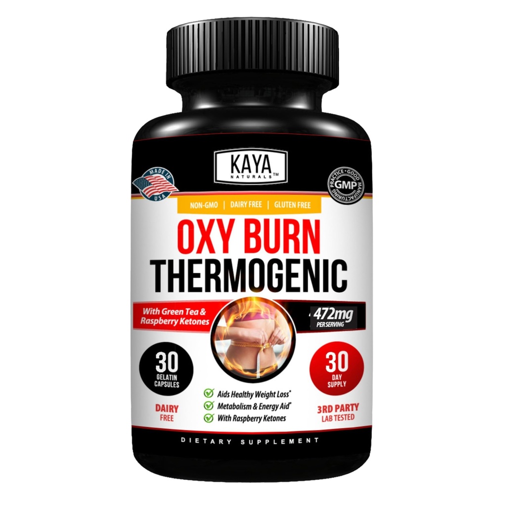 Kaya Naturals Oxy Burn - Thermogenic Herbal Formula for Active Living – Non-GMO & Gluten-Free – 30 Count