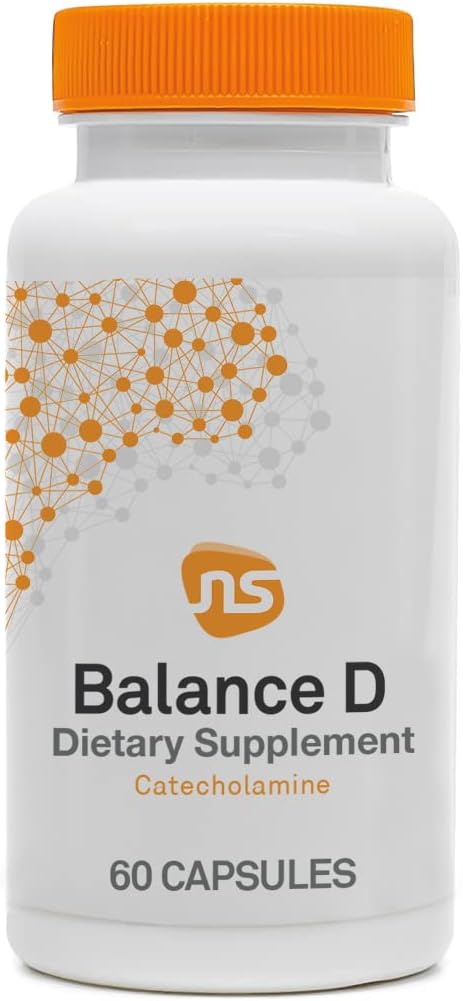 NeuroScience Balance D - Συμπλήρωμα υποστήριξης Mood για την ενέργεια, Focus & Εγκεφαλική Υγεία - Βιταμίνη Β6, Folate & More - Σύνθεση Dopamine βοήθειας για τον υγιή έλεγχο και τη γνώση λαδιού (60 κάψουλες)