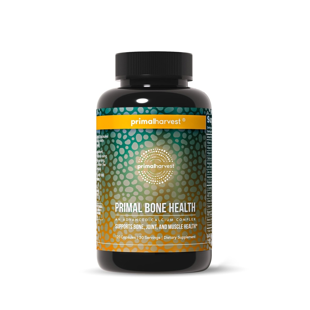 Primal Harvest ve Karbonat Bone Health Complex for Men and Women with Kalsiyum, Magnezyum, çinko, Manganese, Pyum, ve L-Carnitine