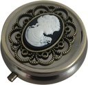 Bronz Pill Organizer, Pocket veya Purse için Portatif Tıp Kutusu, Dekoratif Metal Vitaminleri, Klasik Küçük Pill Konteyner, Kadınlar için Benzersiz Yaratıcı Hediye