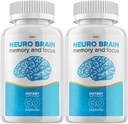 (2 Pack) Neuro Brain ve Focus Supplement, Neuro Brain Memory Focus ve Bilişsel Destek, Neuro Brain Pills Nootropic NeuroBrain'i Memory Neuro Brain Vitamini (120 Capsules) artırmak için