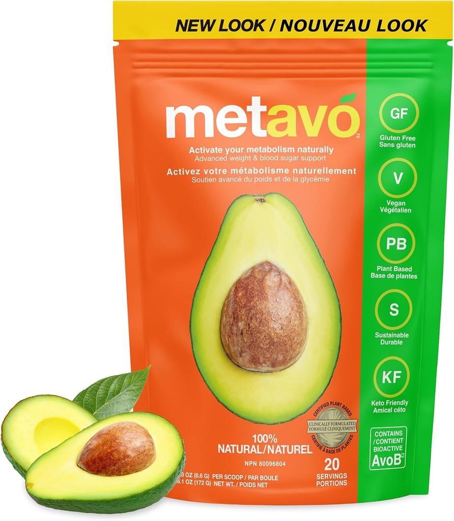 Metavo Smoothie Mix – Συμπλήρωμα Ενεργειακής Υποστήριξης με AvoB, Βιταμίνη C & Χρώμιο, Ιδανικό για Συνταγές Smoothie Blender, Sugar-Free Nutrition Powder, Healthy Beverages for Adults, 20 Servings-1 Count