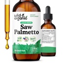 Wild & Organic Saw Palmetto Ekstralar - Urinary Support - Erkekler ve Kadınlar için Palmetto - Sıvı Serenoa Repenskini Tamam - Vegan, Sugar & Alkol-Free - 2 fl ozzz