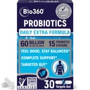 Επιπλέον δύναμη Probiotic για την Digestive Υγεία και την Ανοσολογική Υποστήριξη, 60 δισεκατομμύρια CFU & 15 Strains, Gut Υγεία Προβιοτικά για τους άνδρες και τις γυναίκες υποστηρίζει περιστασιακή δυσκοιλιότητα, Διάρροια, Αέριο & Αίμα, 30CT