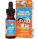 MaryRuth Organics Co Comelon Vitamin D3 K2 Liquid Drops for Toddlers | Vitamin K2 D3 Çocuklar için Tamam 1-3 | Kalsiyum Aborpsiyon | Güçlü Bones | USDA Organic | Sugar Free | 15 mL